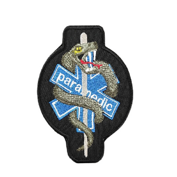 Star of Life 'Paramedic | Rod of Asclepius' Embroidered Velcro Patch