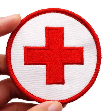 Medical 'First Aid Logo | Round' Embroidered Velcro Patch