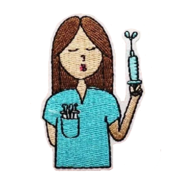 Medical Nurse 'Holding Syringe' Embroidered Patch