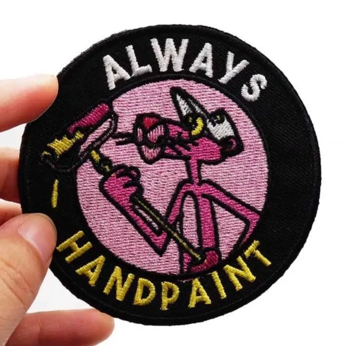 The Pink Panther 'Always Handpaint | Round' Embroidered Velcro Patch