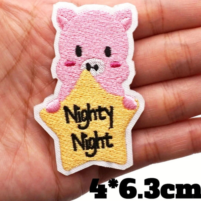Cute Pig 'Nighty Night Star' Embroidered Patch