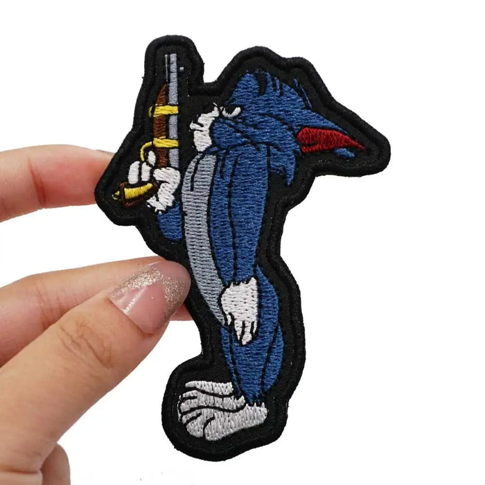Tom and Jerry 'Tom | Tactical Gun' Embroidered Velcro Patch