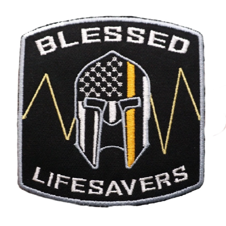 Spartan Flag Helmet 'Blessed Lifesavers' Embroidered Patch