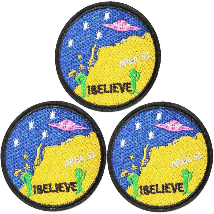 Alien I Believe 'Set of 3' Embroidered Patch