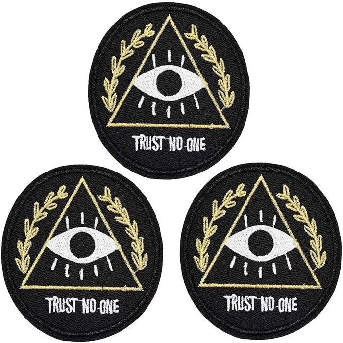 Trust No One Illuminati Eye 'Set of 3' Embroidered Patch