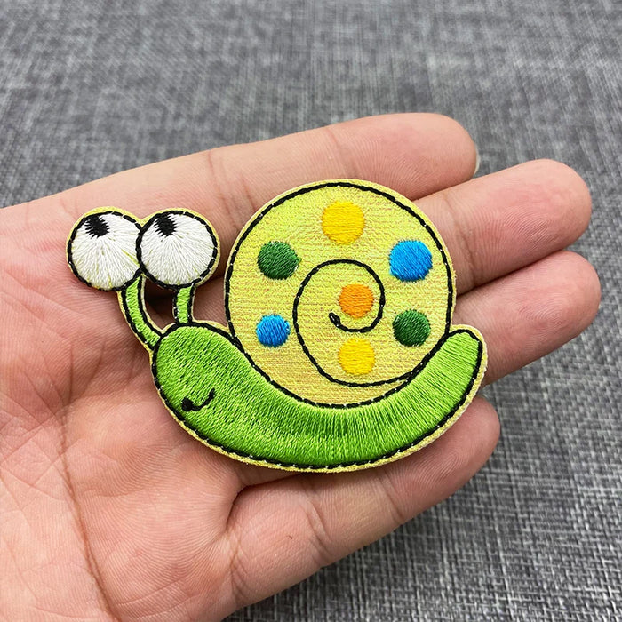 Cute 'Green Snail' Embroidered Patch
