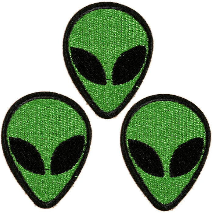 Alien Head 'Set of 3' Embroidered Patch