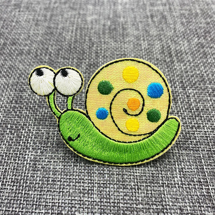 Cute 'Green Snail' Embroidered Patch