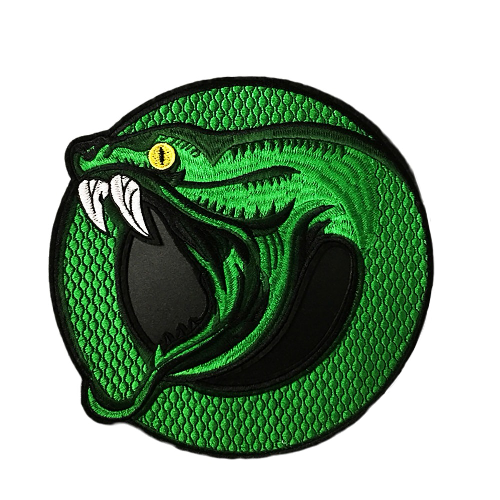 Green Snake 'Round' Embroidered Patch