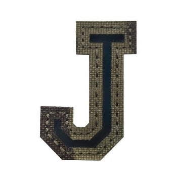 Camouflage Letter 'Letter J | Reflective' Embroidered Velcro Patch