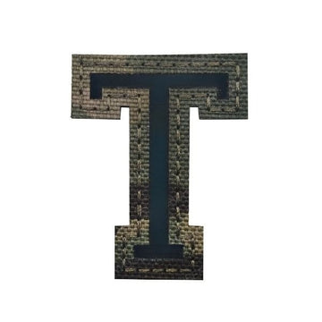 Camouflage Letter 'Letter T | Reflective' Embroidered Velcro Patch
