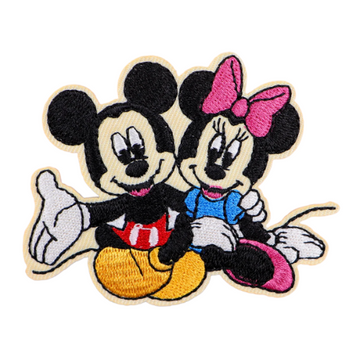 Mickey and Minnie 'Surprised' Embroidered Patch
