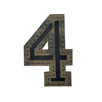 Camouflage Number 'Number 4 | Reflective' Embroidered Velcro Patch