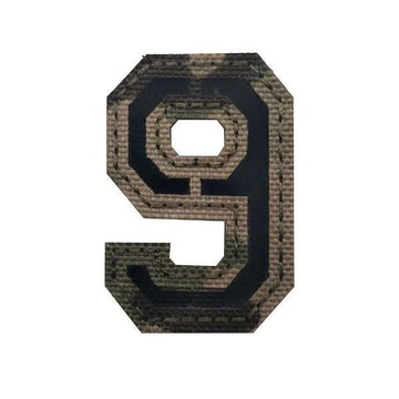 Camouflage Number 'Number 9 | Reflective' Embroidered Velcro Patch