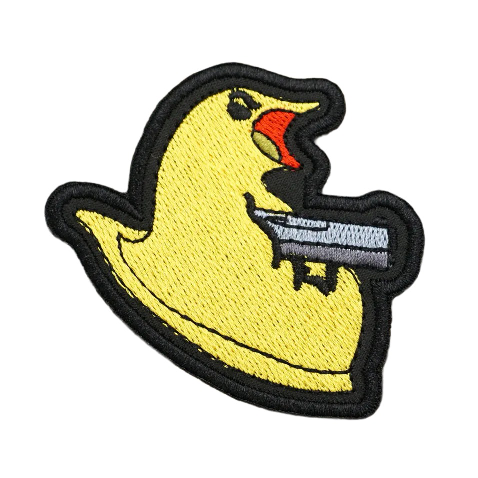 Yellow Duck 'Tactical Gun' Embroidered Velcro Patch
