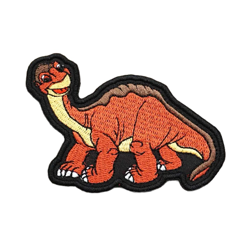 Cute Dinosaur 'Amazed' Embroidered Velcro Patch