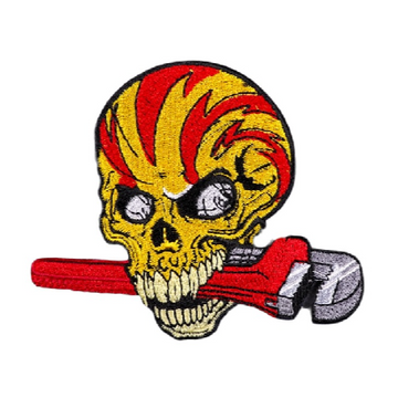 Skull 'Wrench In Mouth' Embroidered Patch