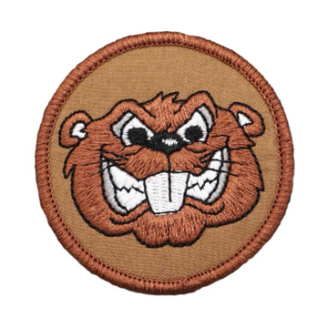Beaver 'Head | Round' Embroidered Velcro Patch