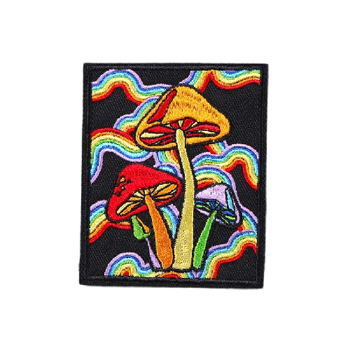 Cute 'Hippie Mushroom' Embroidered Patch