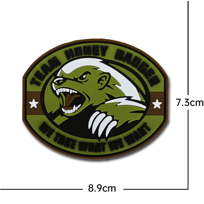 Military Tactical 'Team Honey Badger | We Take What We Want' PVC Rubber Velcro Patch