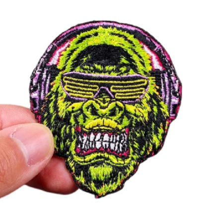 Gorilla 'Headphones' Embroidered Patch