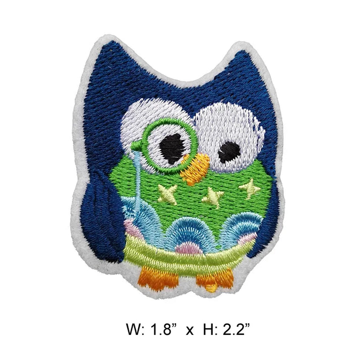 Cute Owl 'Monocle Glasses' Embroidered Patch