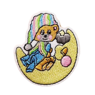 Cute Bear 'Sitting on Moon' Embroidered Patch