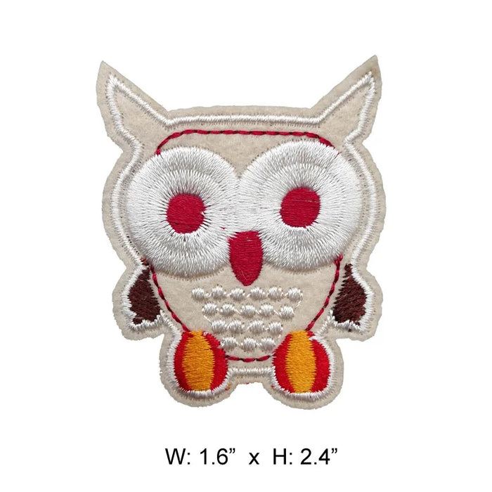 Cute Owl 'Amazed' Embroidered Patch