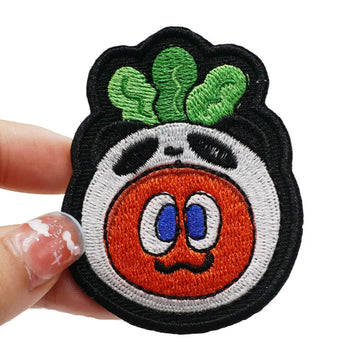 Cute Panda Fruit Embroidered Velcro Patch