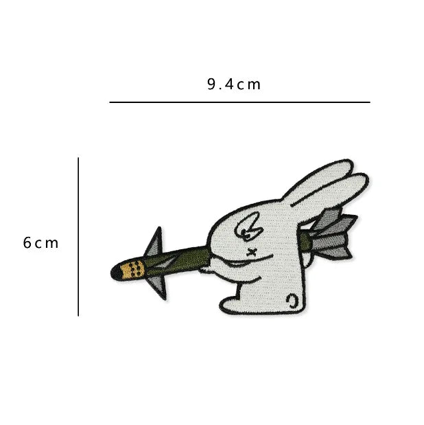 Cute Rabbit 'AIM-9 Sidewinder Missile | 1.0' Embroidered Velcro Patch