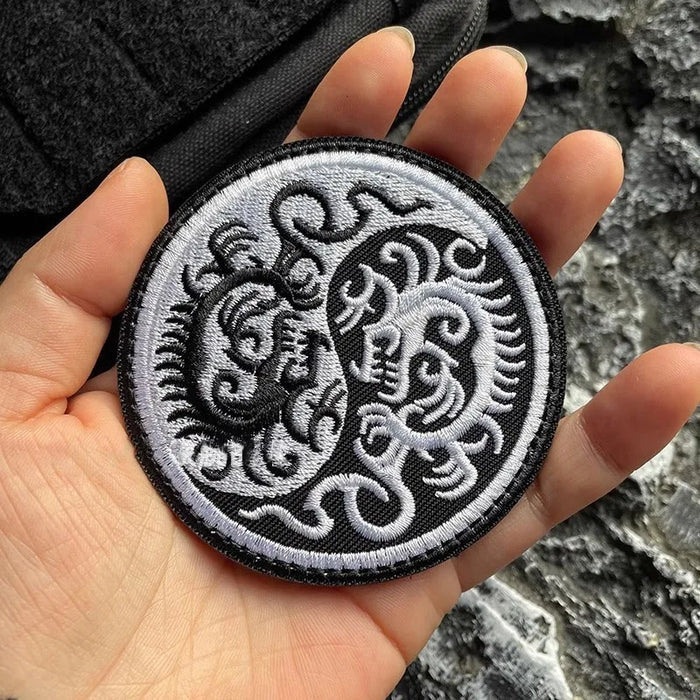 Dragon 'Yin and Yang' Embroidered Velcro Patch