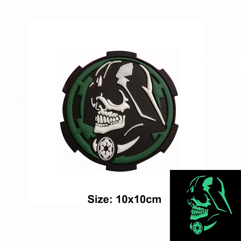 Empire and Rebellion 'Empire and Rebellion Skull | Luminous | 3.0' PVC Rubber Velcro Patch