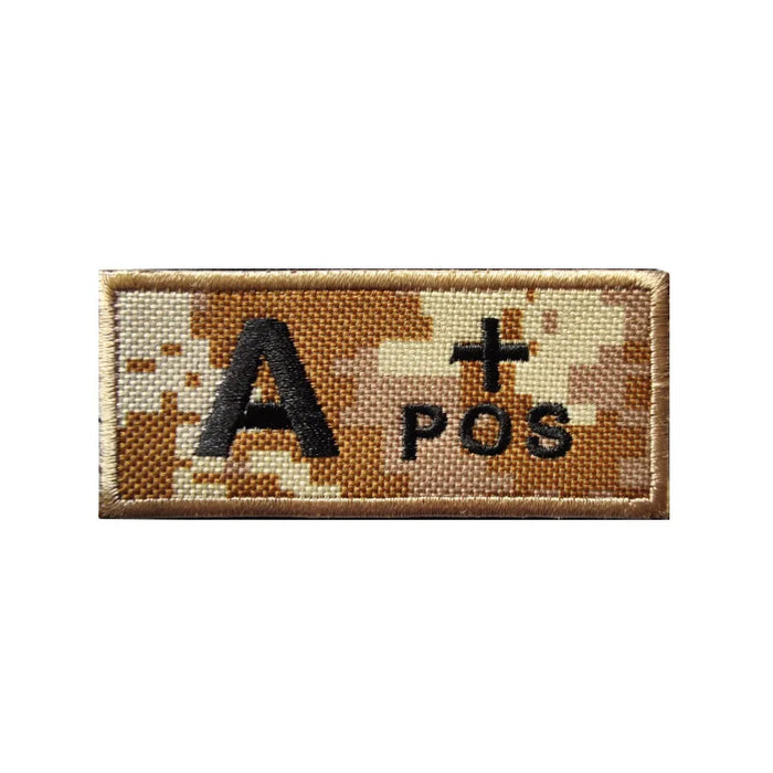 Blood Type 'A Positive | Camouflage' Embroidered Velcro Patch