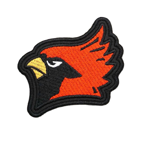 Red Cardinal Bird 'Head' Embroidered Velcro Patch