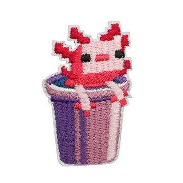 Minecraft 'Axolotl in Bucket' Embroidered Patch