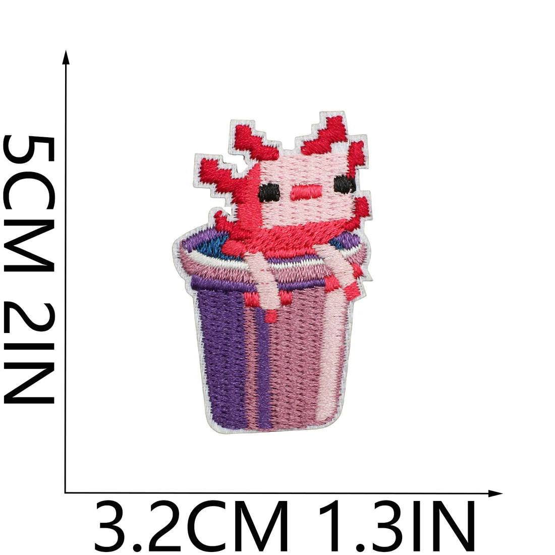 Minecraft 'Axolotl in Bucket' Embroidered Patch