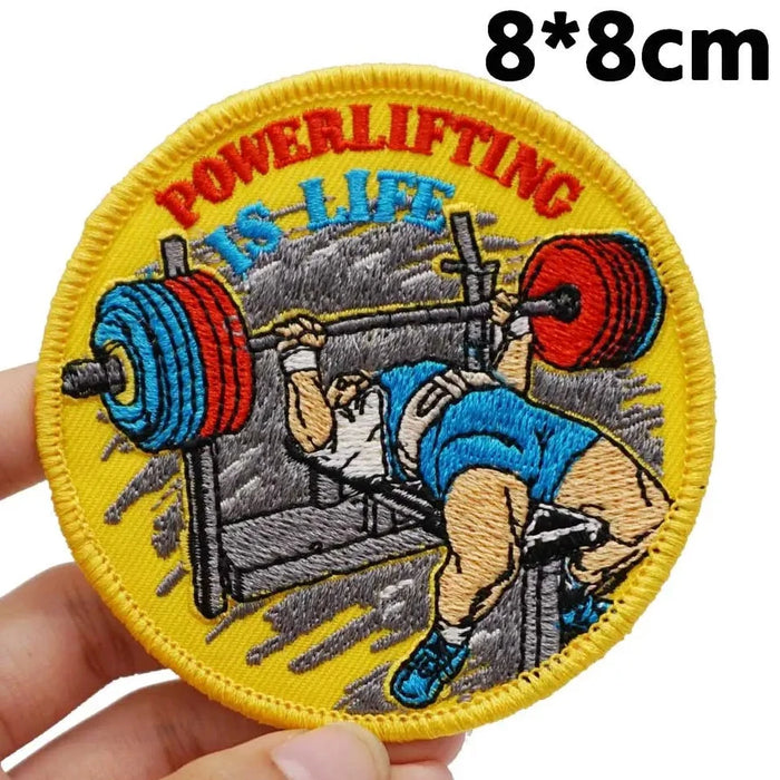 Sports 'Powerlifting Is Life' Embroidered Velcro Patch