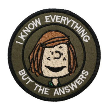 The Peanuts Movie 'Peppermint | I Know Everything But The Answers' Embroidered Patch