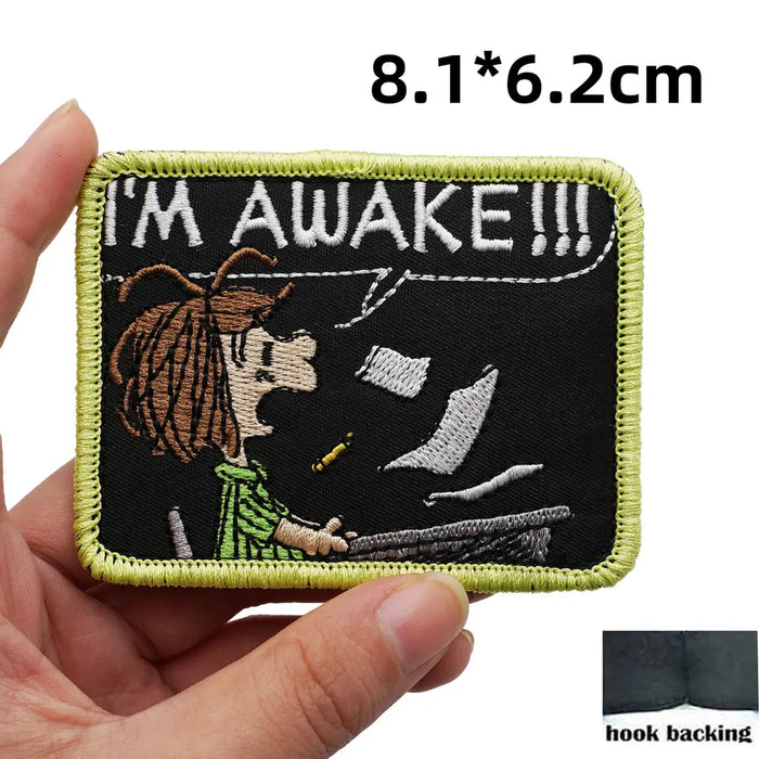 The Peanuts Movie 'Peppermint | I'm Awake!!!' Embroidered Velcro Patch