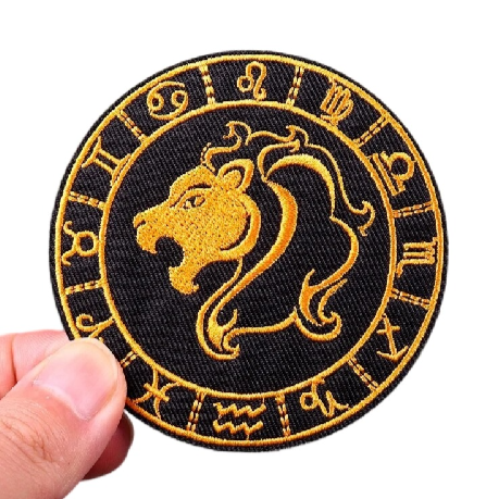 Zodiac Signs 'Leo | Round' Embroidered Patch