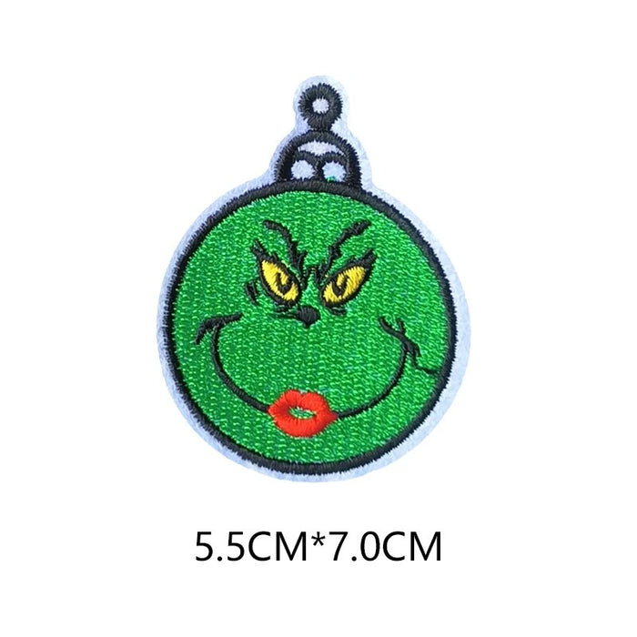 The Grinch 'Christmas Ball | Red Lips' Embroidered Patch