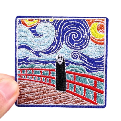 Van Gogh 'Starry Night | No Face' Embroidered Patch