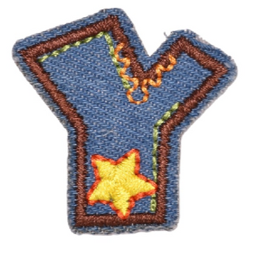 Letter Y 'Denim Letter' Embroidered Patch