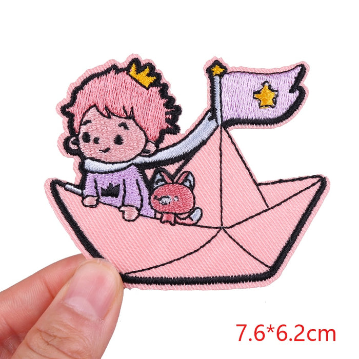 The Little Prince 'Pink Paper Boat' Embroidered Patch