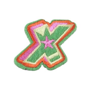 Cute Letter X 'Colorful' Embroidered Patch