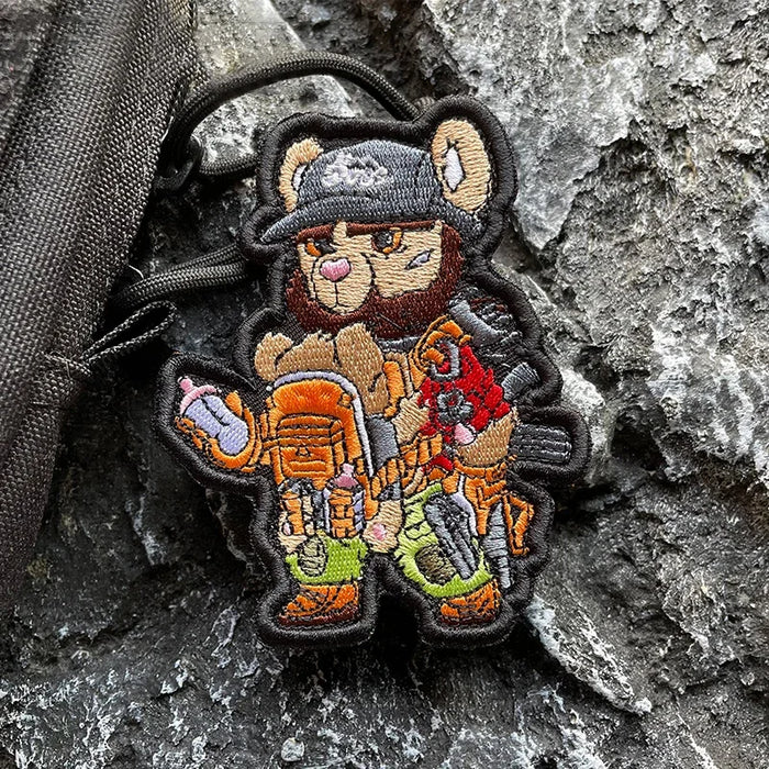 Military Tactical 'Super Bear Dad | Baby Bottle' Embroidered Velcro Patch