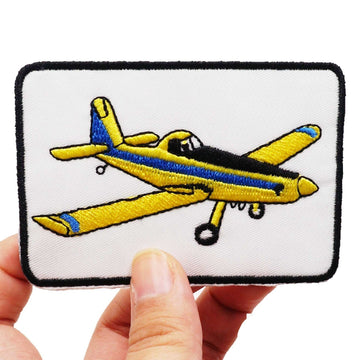 Yellow Aircraft 'Square' Embroidered Patch