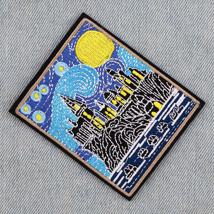 Van Gogh 'Starry Night Castle' Embroidered Patch