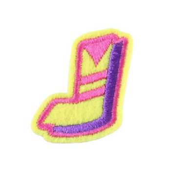 Cute Letter J 'Colorful' Embroidered Patch