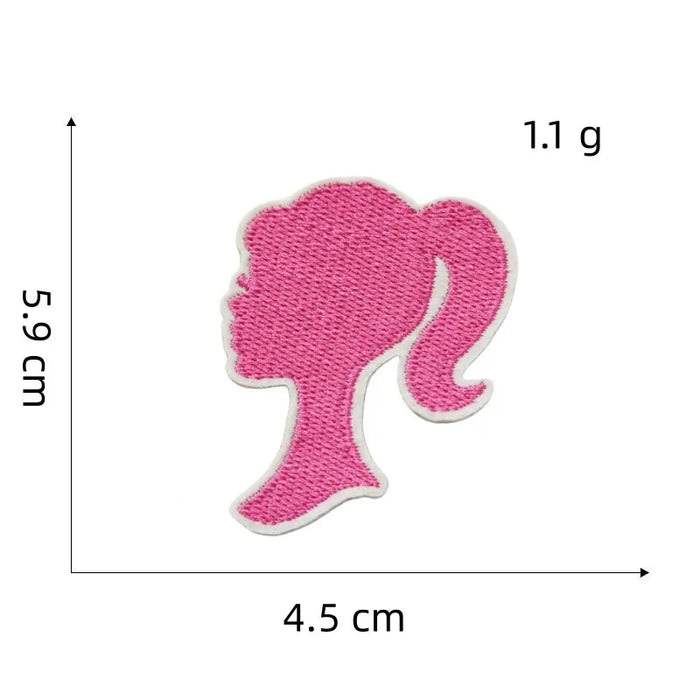 Barbie 'Pink Head' Embroidered Patch